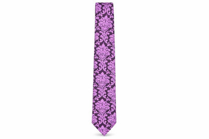 Mens Jeff Banks Purple Floral 100% Silk Slim Tie