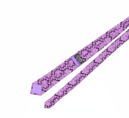 Jeff Banks Men's Purple Floral Slim Silk Tie