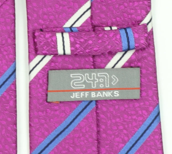 Jeff Banks Men’s Purple Striped Silk Tie