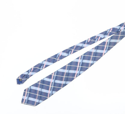 Jeff Banks Men's Blue Silk Checked Tie