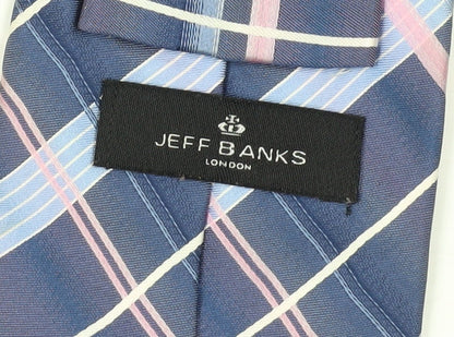 Jeff Banks Men's Blue Silk Checked Tie
