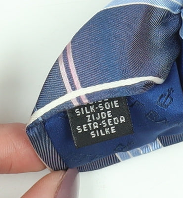 Jeff Banks Men's Blue Silk Checked Tie