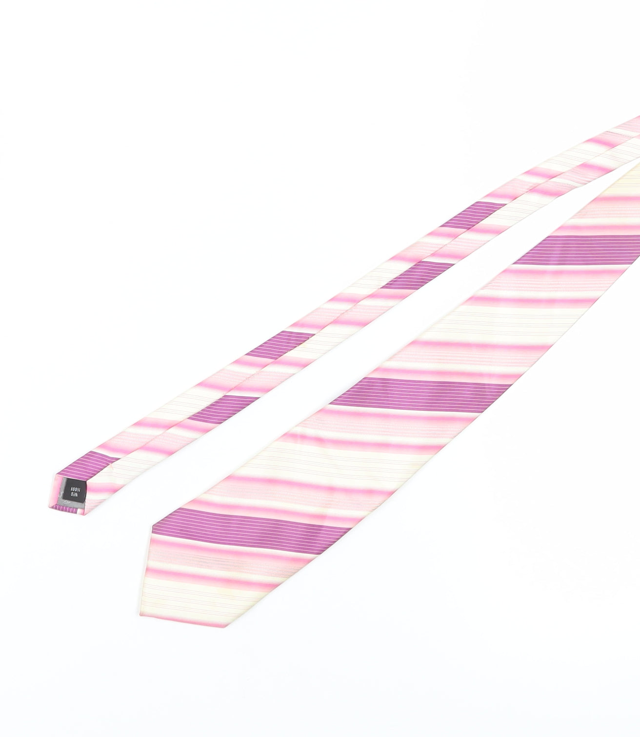Thomas Nash Men's Pink Striped Silk Tie