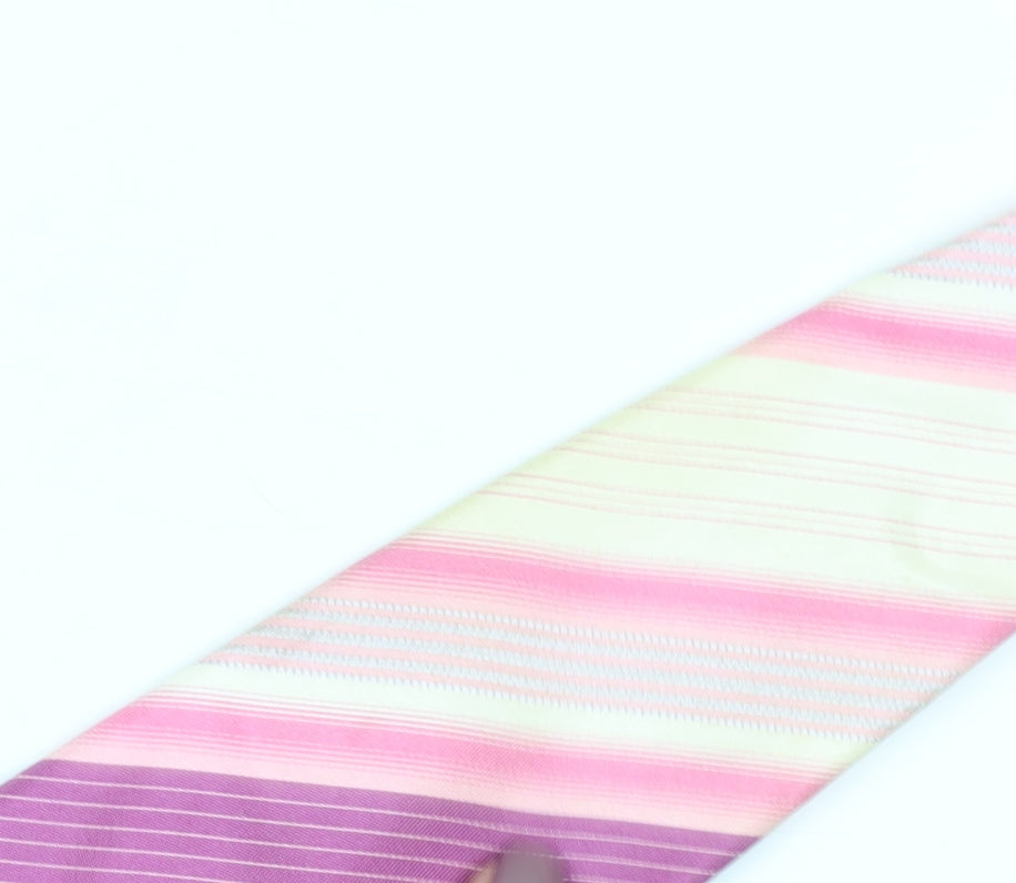 Thomas Nash Men's Pink Striped Silk Tie