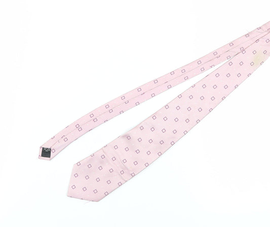 Van Heusen Men's Pink Geometric Silk Tie One Size