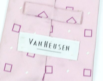 Van Heusen Men's Pink Geometric Silk Tie One Size