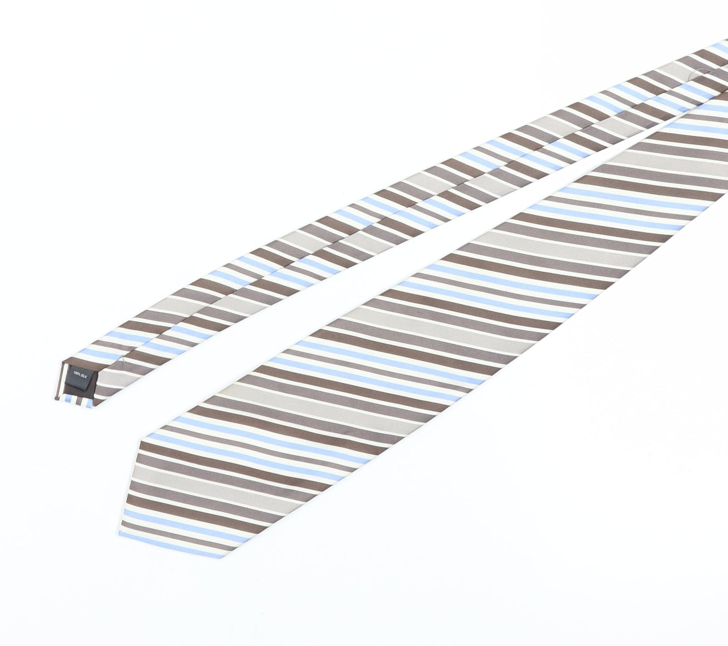 Austin Reed Men's Brown Blue Striped Silk Tie