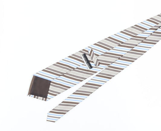 Austin Reed Men's Brown Blue Striped Silk Tie