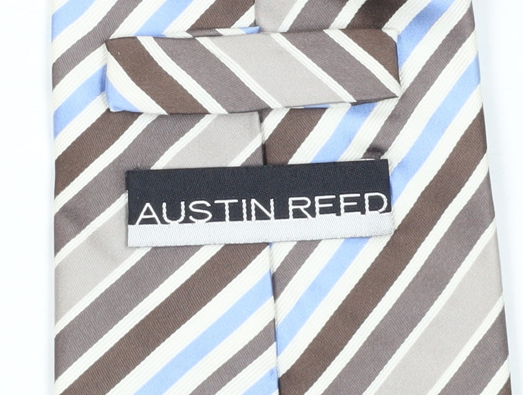 Austin Reed Men's Brown Blue Striped Silk Tie