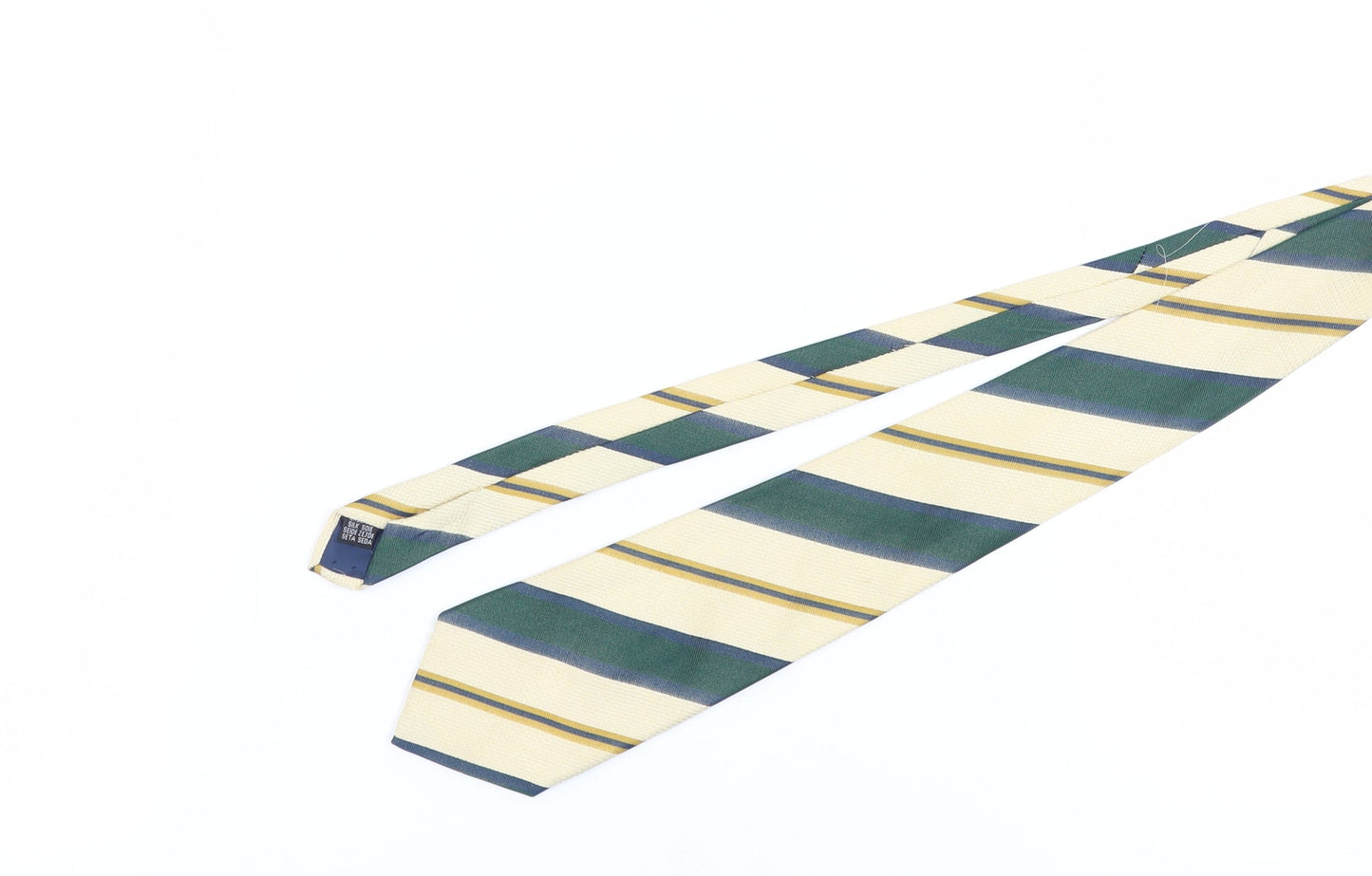 Austin Reed Men's Striped Silk Tie in Green & Beige