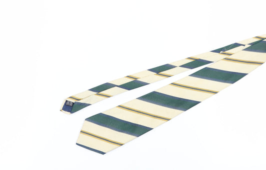 Austin Reed Men's Striped Silk Tie in Green & Beige