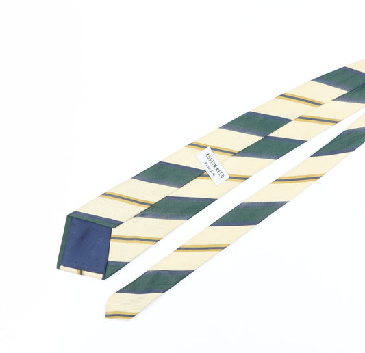 Austin Reed Men's Striped Silk Tie in Green & Beige