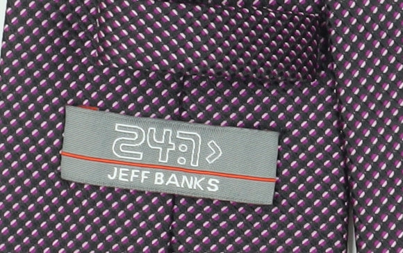 Jeff Banks Men's Purple Geometric Slim Tie