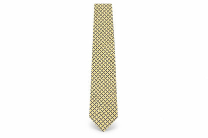Jules B Men’s Yellow Blue Geometric Silk Tie
