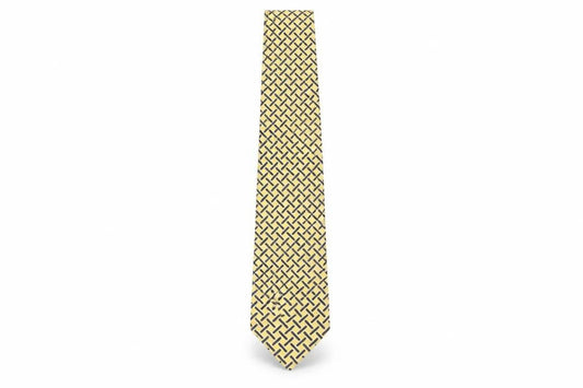 Jules B Men’s Yellow Blue Geometric Silk Tie