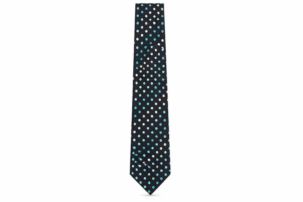 Mens Jasper Conran Black Polka Dot 100% Silk  Tie