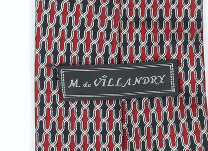 M. de Villandry Men's Red Silk Geometric Tie One Size