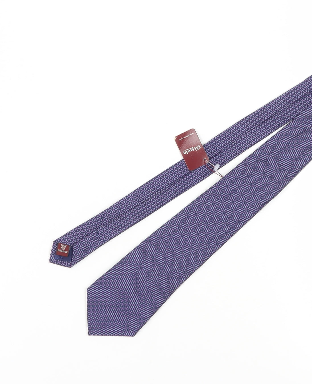 Mens T.M.Lewin Purple Geometric 100% Silk  Tie