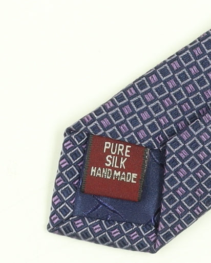 Mens T.M.Lewin Purple Geometric 100% Silk  Tie