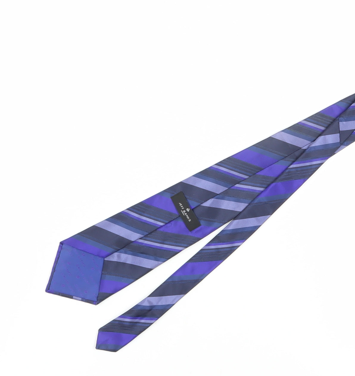 Jeff Banks Men's Purple Striped Silk Tie