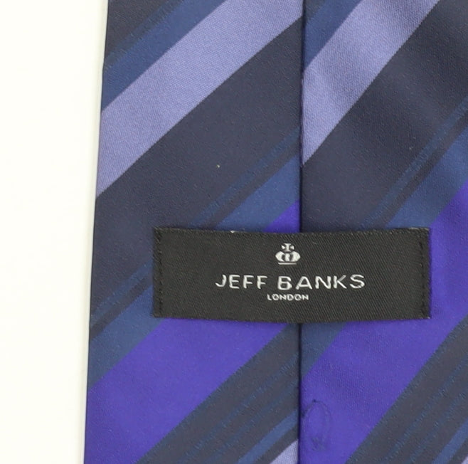 Jeff Banks Men's Purple Striped Silk Tie
