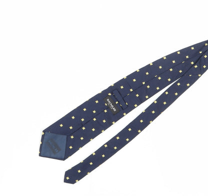 Mens BAUMLER Blue Geometric 100% Silk  Tie