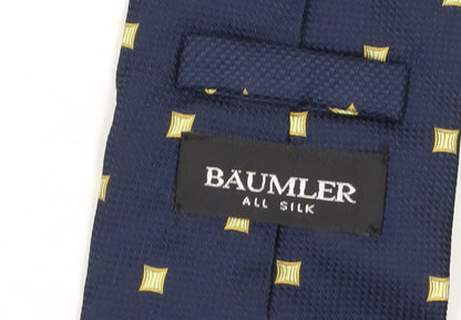 Mens BAUMLER Blue Geometric 100% Silk  Tie