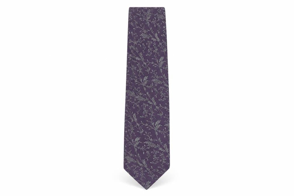 Mens Jeff Banks Purple Floral 100% Silk  Tie