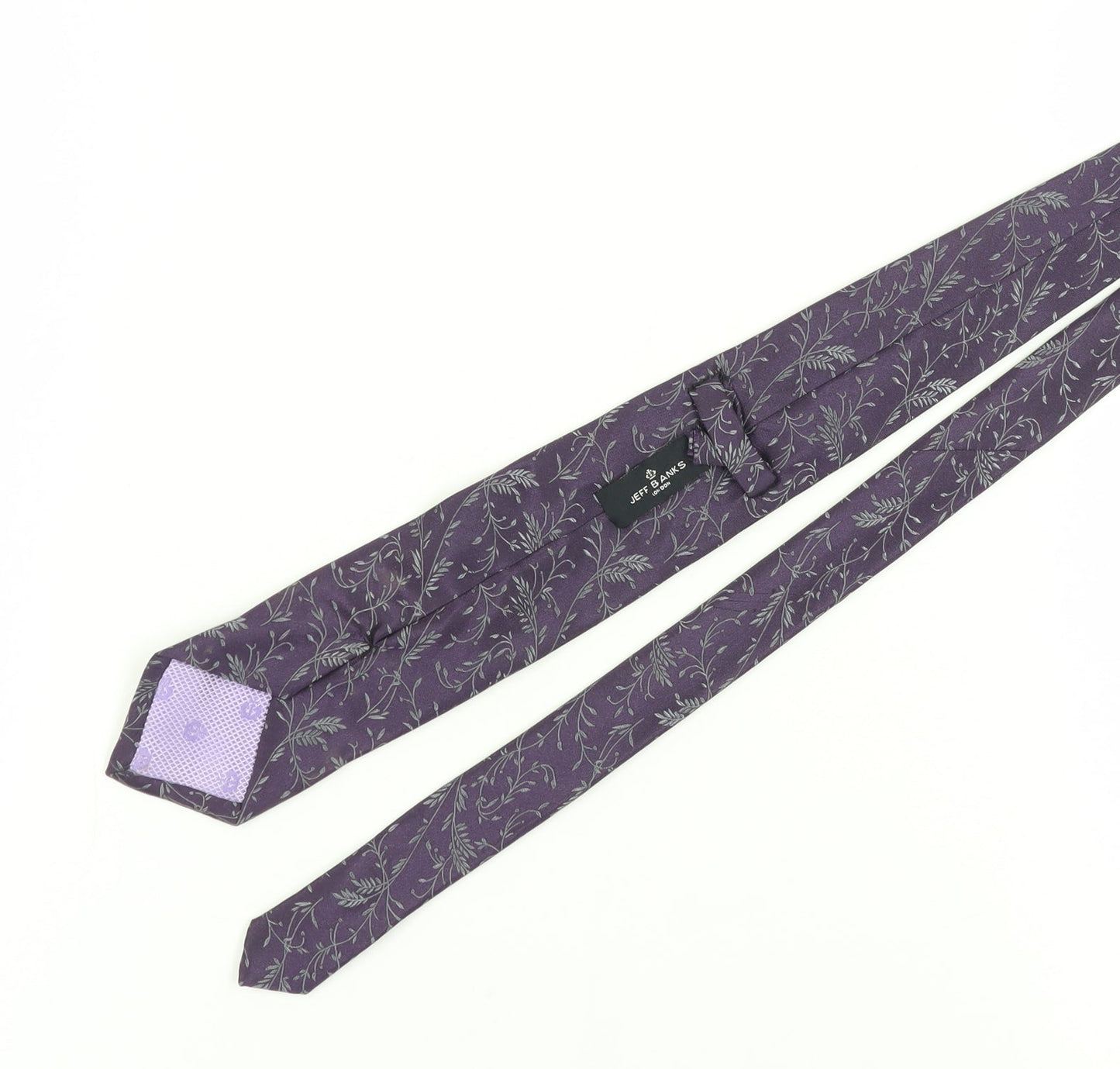 Jeff Banks Purple Silk Floral Men's Tie - Excellent Condition