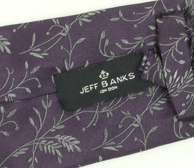 Jeff Banks Purple Silk Floral Men's Tie - Excellent Condition