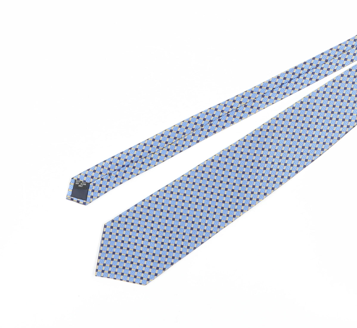 Mens DeHavilland Blue Plaids & Checks 100% Silk  Tie