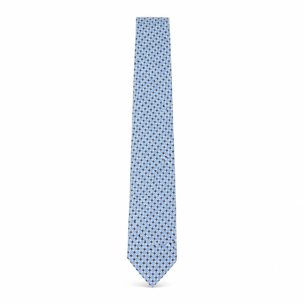 Mens DeHavilland Blue Plaids & Checks 100% Silk  Tie