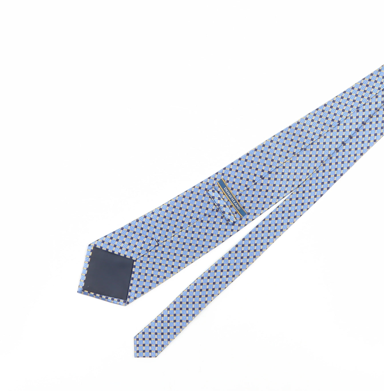 Mens DeHavilland Blue Plaids & Checks 100% Silk  Tie