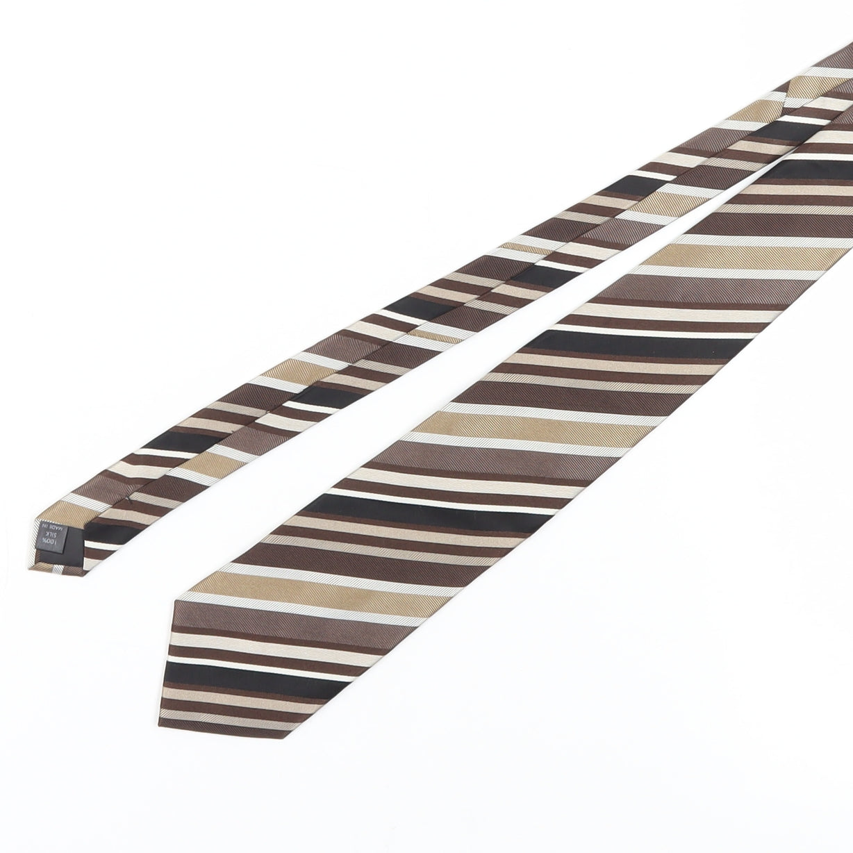 Thomas Nash Men's Brown Striped Silk Tie - Excellent Condition