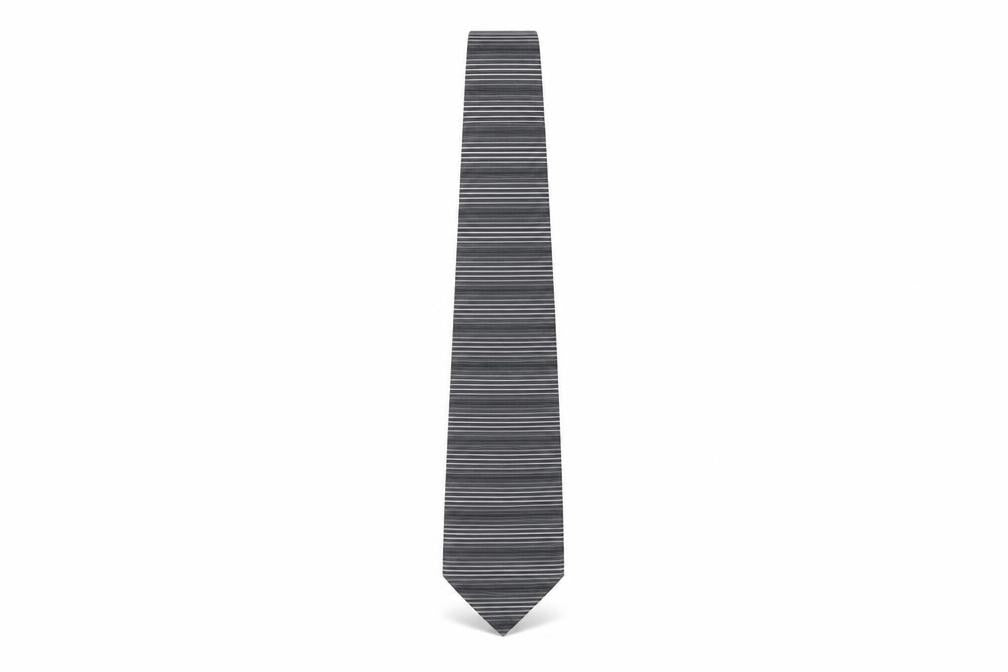 Mens Jeff Banks Grey Striped 100% Silk  Tie