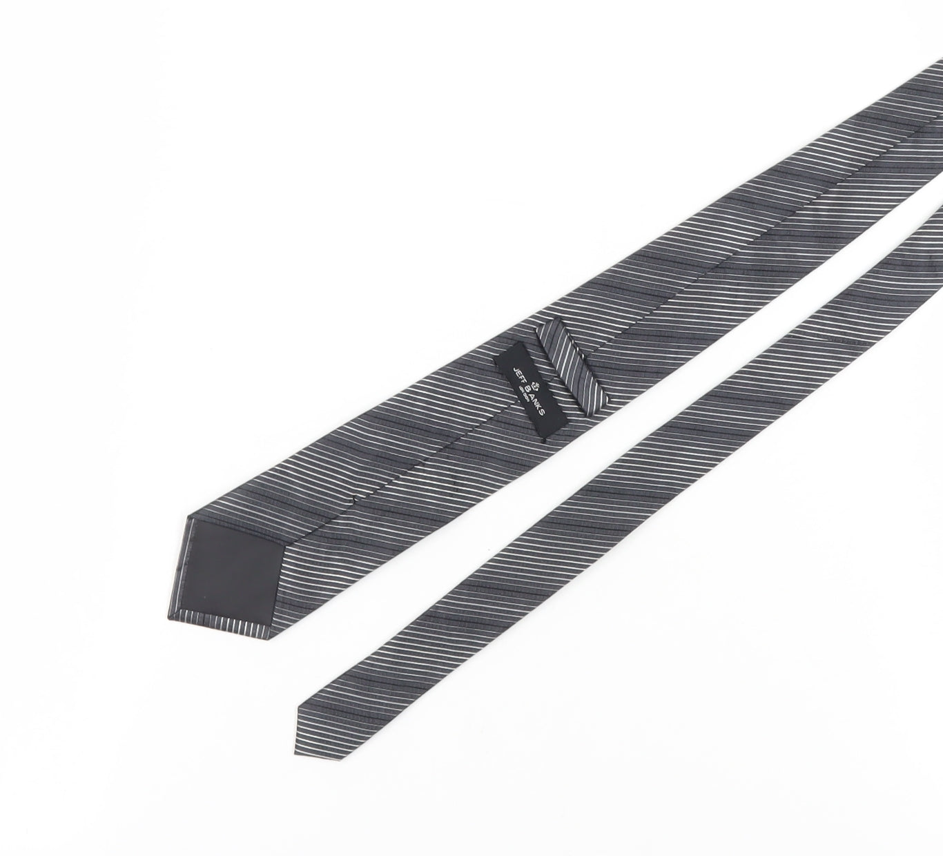 Jeff Banks Men's Grey Striped Silk Tie