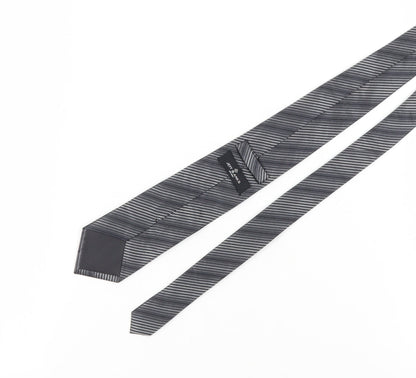 Jeff Banks Men's Grey Striped Silk Tie