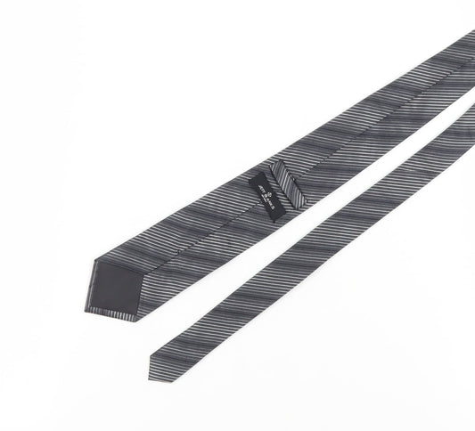 Jeff Banks Men's Grey Striped Silk Tie