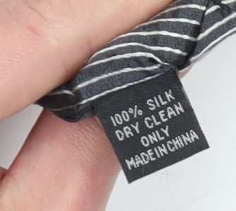 Jeff Banks Men's Grey Striped Silk Tie