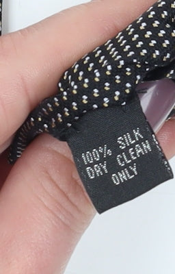 Pierre Cardin Men's Black Silk Geometric Tie One Size