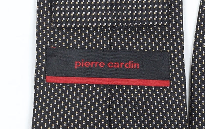 Pierre Cardin Men's Black Silk Geometric Tie One Size