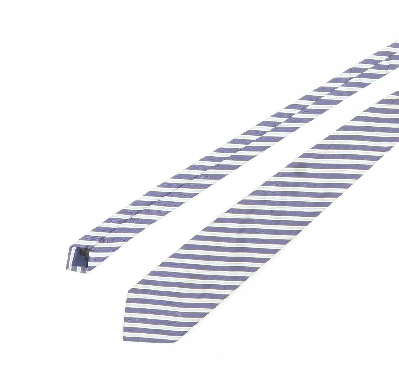 Massimo Dutti Men's Slim Blue Striped Tie One Size