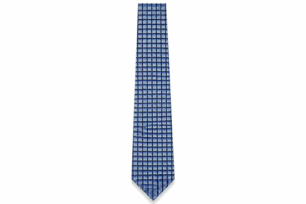 Mens Van Heusen Blue Geometric 100%  Tie