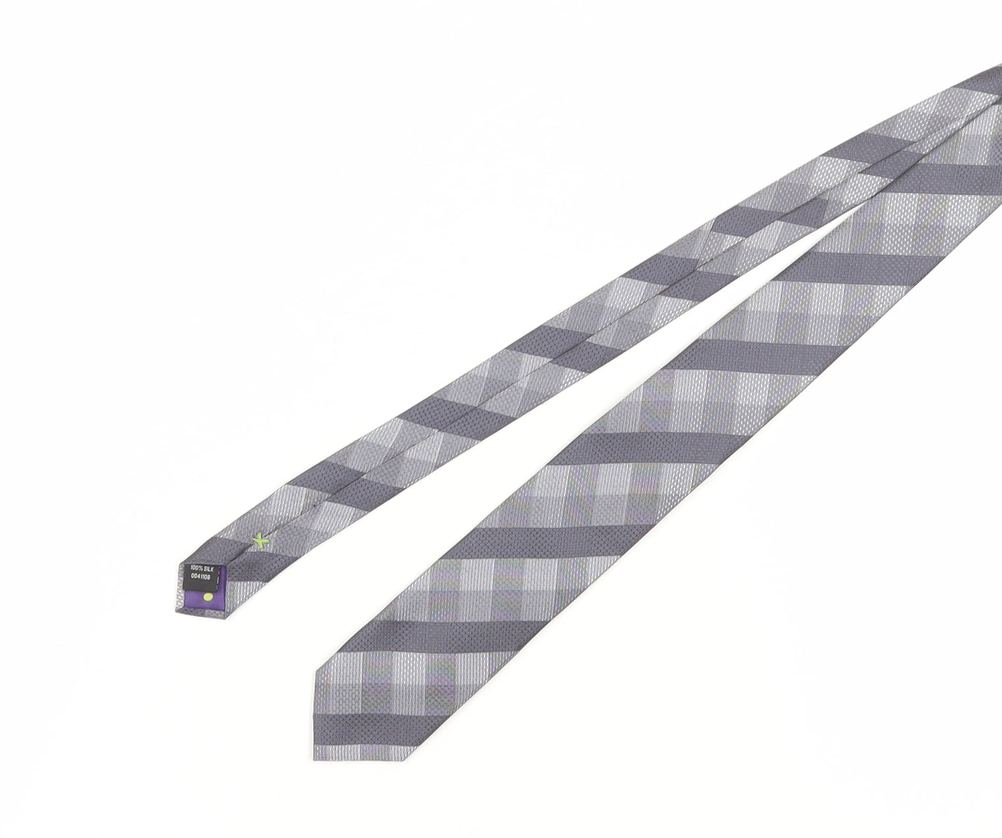 Mens Stvdio Jeff Banks Grey Plaids & Checks 100% Silk Designer Tie