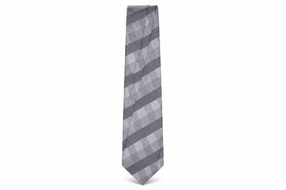 Mens Stvdio Jeff Banks Grey Plaids & Checks 100% Silk Designer Tie