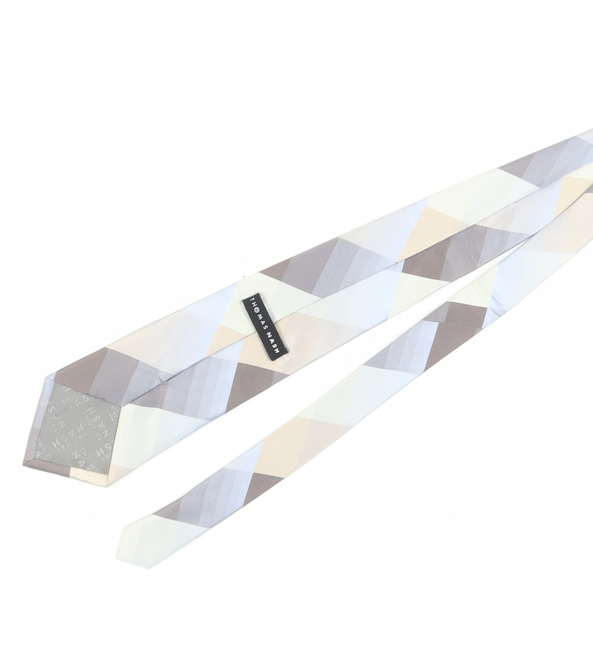 Thomas Nash Men's Grey Silk Designer Tie