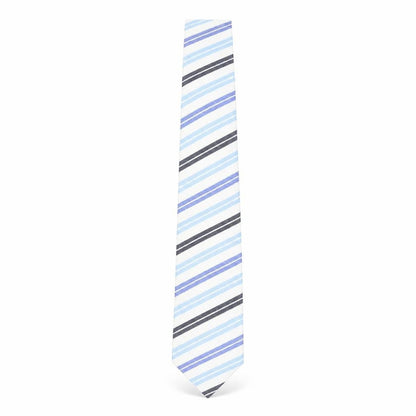 Mens Dehavilland Blue Striped 100% Silk Designer Tie