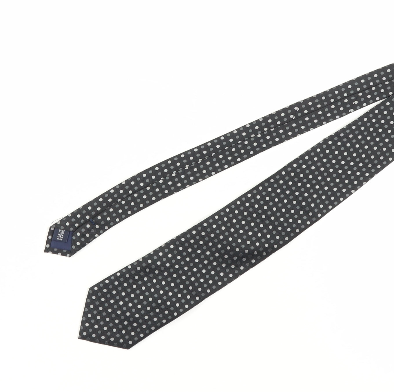 Mens Daniel Hechter Black Polka Dot 100% Silk  Tie