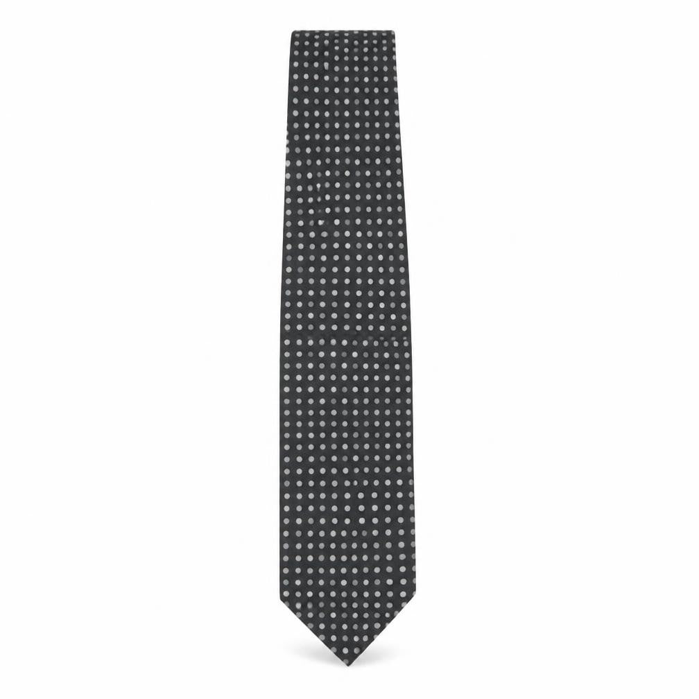 Mens Daniel Hechter Black Polka Dot 100% Silk  Tie