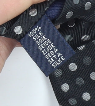 Mens Daniel Hechter Black Polka Dot 100% Silk  Tie